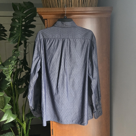 ROWM Button Up Shirt Blue/grey Color Mens Xl - Picture 2 of 5